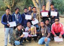 अध्यक्ष कप रनिङ्ग शिल्ड भलिवल प्रतियोगिता २०७५ मा तृतीय स्थान हासिल गर्दै छत्रदेव -१ चिदिका ।