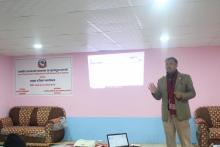 संघीय मामिला तथा सामान्य प्रशासन मन्त्रालयको आयोजनामा स्थानीय सरकार संस्थागत स्व-मूल्याङ्कन कार्यक्रम-२०७५ मा मन्तब्य प्रस्तुत गर्दै गाउँपालिका प्रमुख श्री लेखनाथ पोख्रेल ।